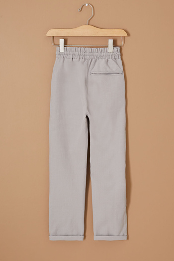 Cansın Mini Beige double leg lace-up waist boy's pants 19331