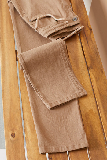 Cansın Mini Krem Beli Lastikli Basic Kız Çocuk Okul Pantolon 19200