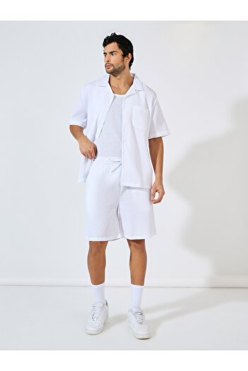Styli Relaxed Fit Textured Woven Shirt & Shorts Co-Ords