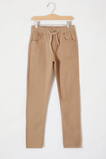 Cansın Mini Girl's Cream School Pants - Elastic Waist,BasicModel 19200