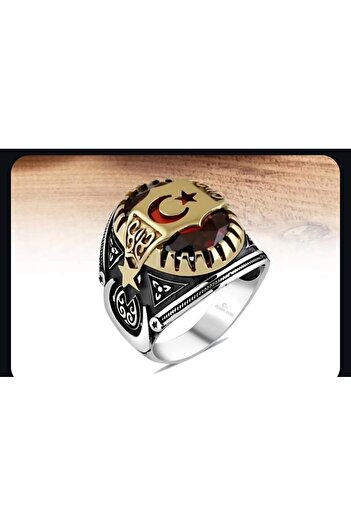 Store 925 AYAR GÜMÜŞ AY YILDIZLI ERKEK YÜZÜK