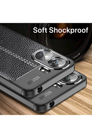 Fibaks Case for Xiaomi Redmi 13C Case with Camera Protruding Leather Look Stitching Pattern Protective Cover Case