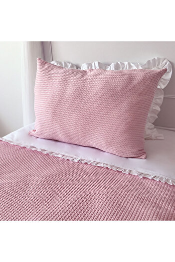 PAMUKA Single Pique Set - Dark Pink Knitted Pattern