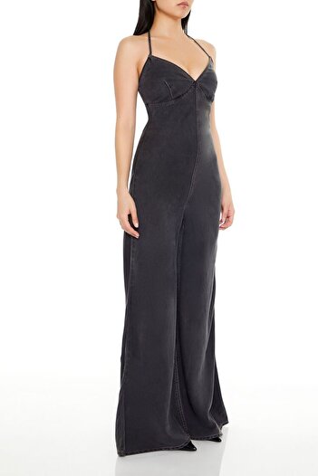 Forever 21 Halter Yaka Wide-Leg Tulum