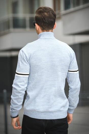 Oksit Ανδρικό πουλόβερ με λαιμόκοψη Giul Cotton Slim Fit Stripe