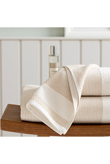 Chakra Albera Natural-Beige Hand Towel - 30X50 cm