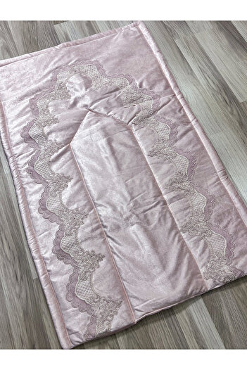 AYHANHOME French Guipure Embroidered Velvet Dowry Bridal Set Prayer Rug