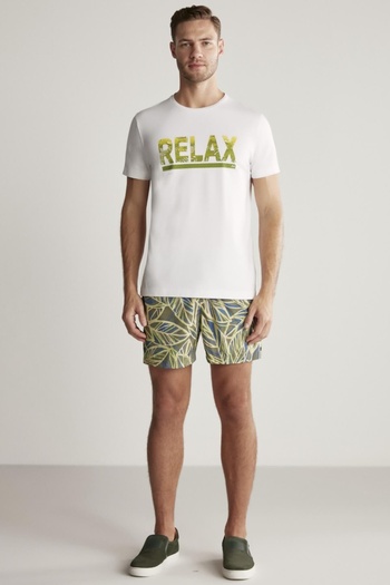 Hemington Printed Pima Cotton White T-Shirt