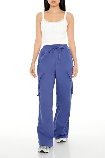 Forever 21 Drawstring Wide-Leg Kargo Pantolon