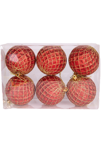 Herdekora Christmas Tree Tree Ornament Christmas Ball 6 Pack Red-Gold 8 Cm.