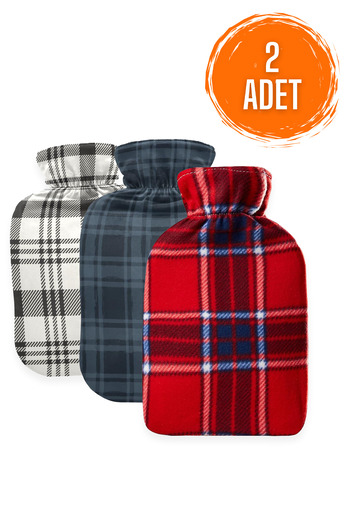Factorial 2 Pieces of Warm Water Bag with Fleece Cover and Soft Fabric Body Warm Holder