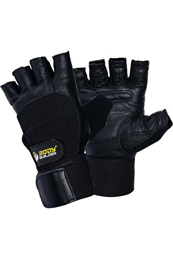 Body Builder Wrist Support Gloves, XL, Black