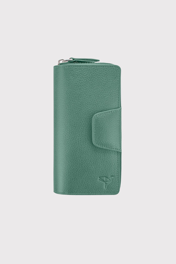 Garbalia Lobby Genuine Leather Mint Green Portfolio Women's Wallet