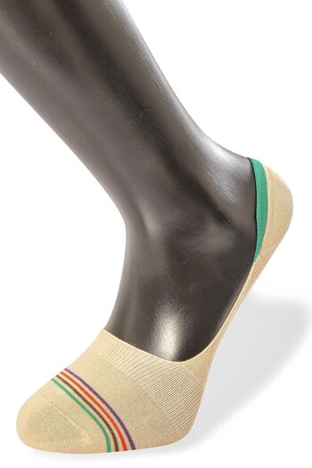TÜREN Pack of 6 Striped Ballerina Socks 9002/ Beige