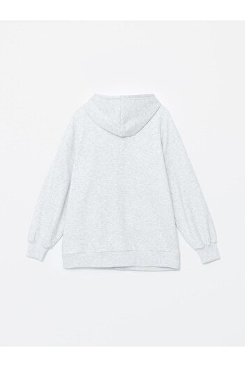 LC Waikiki Xside Active Hooded Printed Oversize Women's Zippered Sweatshirt