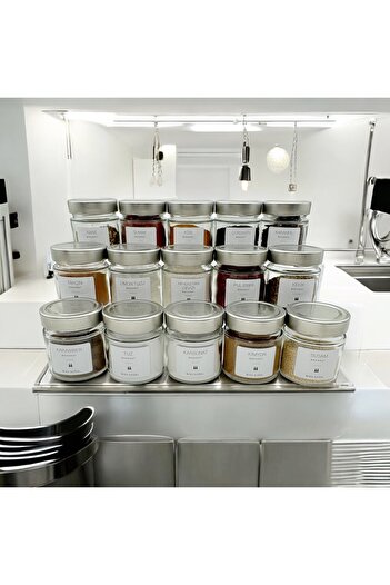 zezedesing 255Cc Spice Rack Set - 15 Pieces Silver Lid