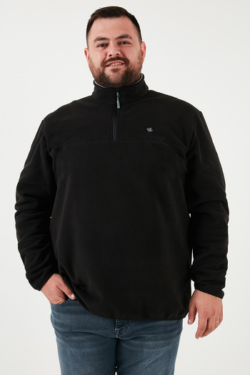 Buratti Ανδρικό Fleece 5906001 B - Plus Size, Stand Collar, Regular Fit, Anti-Pilling, Winter Raised