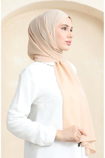 sefamerve Sand Beige Crepe Flat Shawl - 81077-06