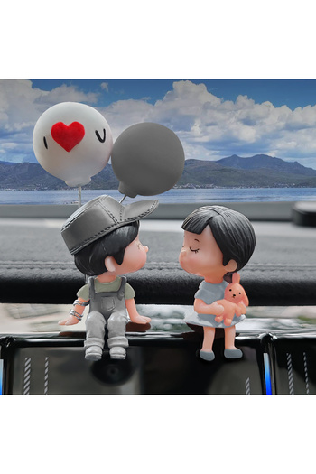 Choice GRAY 1 pair Car Decoration Cute Cartoon Couples Action Figure Figurines Balloon Ornament Auto Interi