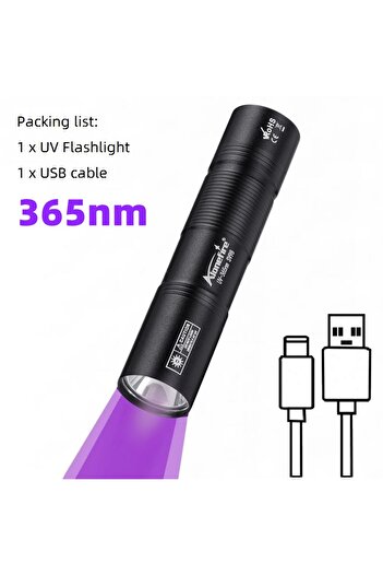 Choice 14500 black 365nm 365nm UV Flashlight USB Rechargeable Mini Palm Ultraviolet Nail lamp Torch Pets Ur
