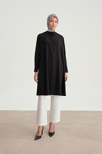 Armine Black Tunic Ort4202 - Relaxed Fit