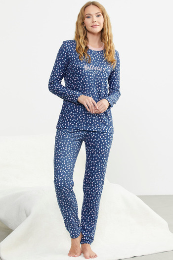 Sementa Set de pijamale moale cu model albastru