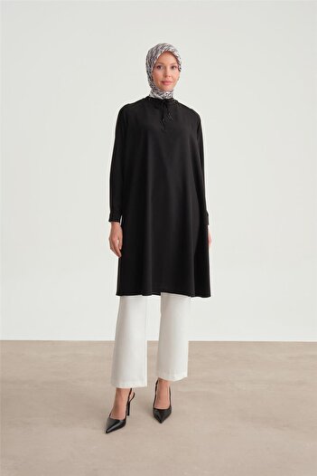 Armine Black Tunic Ort4202 - Relaxed Fit