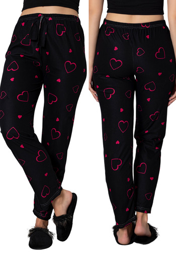 DONEX Velvet Textured Patterned Suede Pajama Bottoms