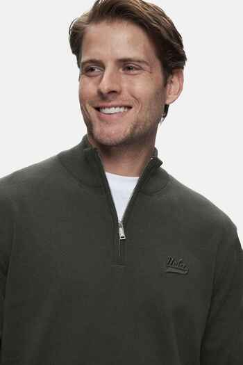 UCLA Fred Green Half Zipper Stand Collar Embroidered Standard Fit Men's Knitwear