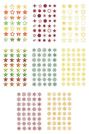 Postifull New Year's Themed Sticker Set - 285 Labels, Notebook and Book