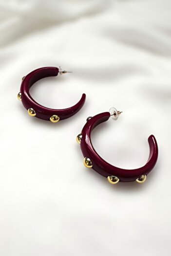 PETEK AKSESUAR Acrylic Stamped Ring Earring