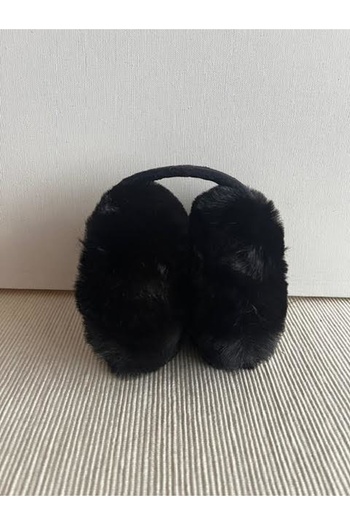 CosmoOutlet Yumuşacık Peluş Soğuktan Koruyan İçe Katlanabilir Unisex Siyah Kulaklık
