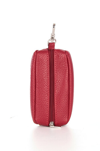 Aka Deri Aka Leather 049 - 100% Genuine Leather, Keychain Red