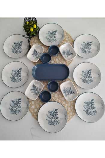 Keramika Blue Lavender 8 Person Set Breakfast
