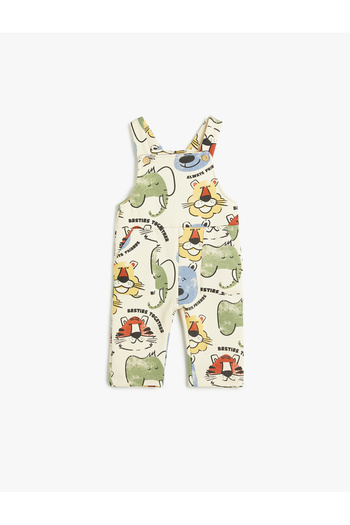Koton Animals Printed Strappy Long Jumpsuit - Raised Salopet