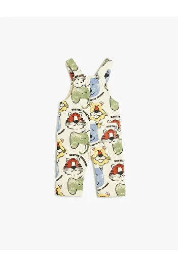 Koton Animals Printed Strappy Long Jumpsuit - Raised Salopet