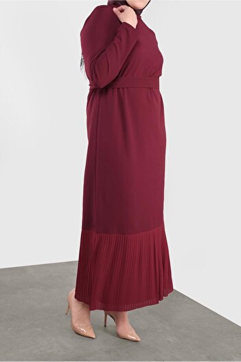 Alvina 20117 Model Dress with Sash and Pleated Skirt