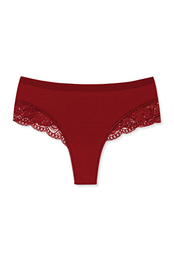 HNX 3-Piece Interlock Elastic Waist Lace Women's Thong Panties