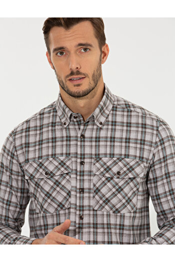 Pierre Cardin Light Brown Regular Fit Long Sleeve Shirt 50259474-Vr002