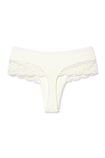 HNX Interlock Elastic Waist Lace Women's Thong Panties