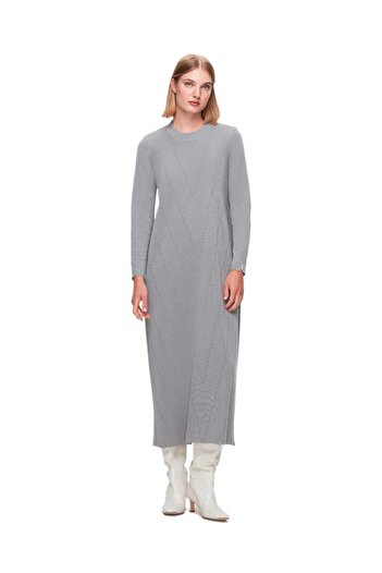 MISS DALIDA Knitted Patterned Knitwear Dress T25K-4000