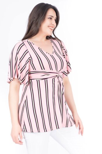 MYLİNE Knot Detailed Cape Sleeve Blouse