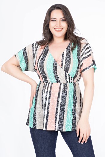 MYLİNE Wrap Striped Blouse