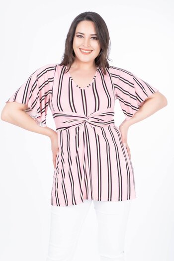 MYLİNE Knot Detailed Cape Sleeve Blouse