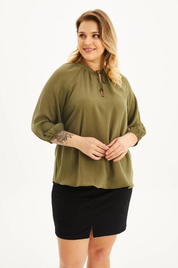 MYLİNE V-Neck Lace Detailed Blouse