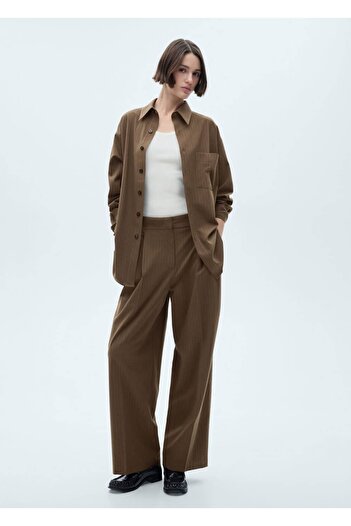 MANGO Woman Slim Striped Shirt Jacket
