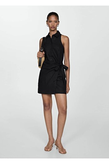 MANGO Woman Shirt dress with wrapped cut