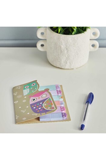 Home Box Owl Shape 6-Piece Note Tab Set - 15x12 cm