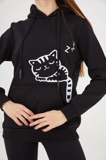 EFFRENATU Unisex Print Oversize Hooded Sweatshirt