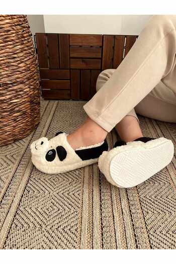 Behtah Kundura Ultra Light and Comfortable Panda Patterned Ankle Boots - Women's Home Shoes, Warm Wool